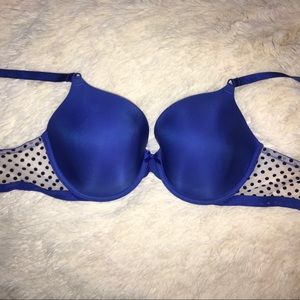 Royal Blue Polka Dot Mesh Victoria’s Secret Bra